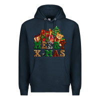 Navy merry xmas with christmas Premium Hoodie - AdoDesignShop