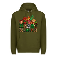 Army Green merry xmas with christmas Premium Hoodie - AdoDesignShop