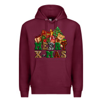 Burgundy merry xmas with christmas Premium Hoodie - AdoDesignShop