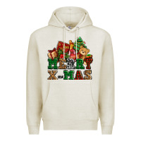 Oatmeal Heather merry xmas with christmas Premium Hoodie - AdoDesignShop