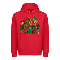 Red merry xmas with christmas Premium Hoodie - AdoDesignShop