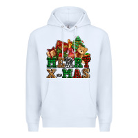 White merry xmas with christmas Premium Hoodie - AdoDesignShop