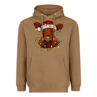 Toasted Coconut Christmas baby red angus calf with lights Heavyweight Hoodie - RanaPortraitStore