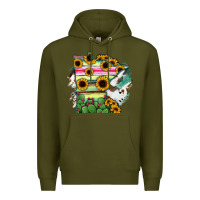 Army Green Minnesota State Map Premium Hoodie - RanaPortraitStore