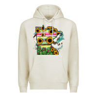 Oatmeal Heather Minnesota State Map Premium Hoodie - RanaPortraitStore