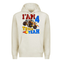 Oatmeal Heather i'am four truck yeah Premium Hoodie - Artiststas
