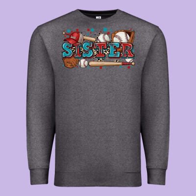 Sister Baseball Premium Sweatshirt Designed By Zillion Design Studio