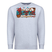 Heather Grey sister baseball Premium Sweatshirt - Zillion Design Studio