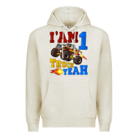 Oatmeal Heather i'am one truck yeah Premium Hoodie - Artiststas