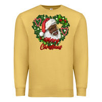 Antique Gold merry christmas african american santa with wreath Premium Sweatshirt - RanaPortraitStore
