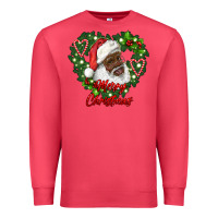 Cardinal merry christmas african american santa with wreath Premium Sweatshirt - RanaPortraitStore