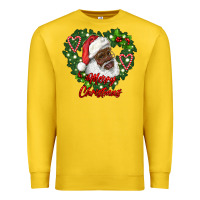 Lemon merry christmas african american santa with wreath Premium Sweatshirt - RanaPortraitStore