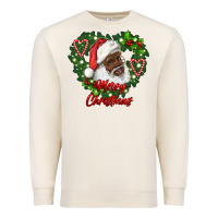 Sandshell merry christmas african american santa with wreath Premium Sweatshirt - RanaPortraitStore