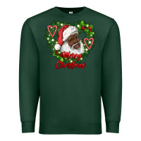 Sports Green merry christmas african american santa with wreath Premium Sweatshirt - RanaPortraitStore