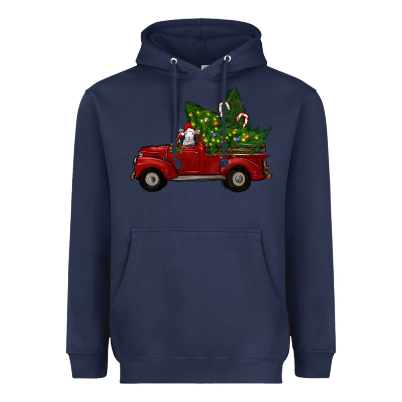 Christmas Farm Truck With Baby Sheep Heavyweight Hoodie by RanaPortraitStore | Teevron