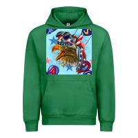Emerald mullet eagle with balloon seamless pattern Urban Hoodie - BundleAndBundleShop