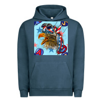 Pigment Midnight Navy mullet eagle with balloon seamless pattern Urban Hoodie - BundleAndBundleShop