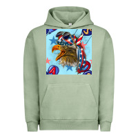 Pigment Oil Green mullet eagle with balloon seamless pattern Urban Hoodie - BundleAndBundleShop