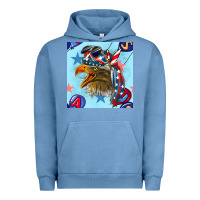 Pigment Pebble Blue mullet eagle with balloon seamless pattern Urban Hoodie - BundleAndBundleShop