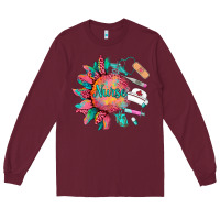 Burgundy western  nurse medical instruments Long Sleeve Tee - BarkalooDesign