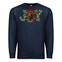 Navy labrador retriever christmas joy Premium Sweatshirt - RanaPortraitStore