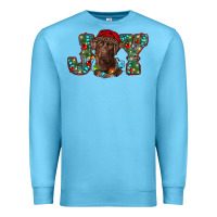 Ocean Blue labrador retriever christmas joy Premium Sweatshirt - RanaPortraitStore