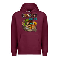 Burgundy cowboys don't die Premium Hoodie - AdoDesignShop