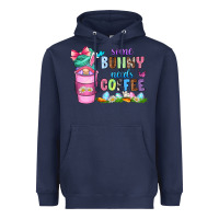 Navy some bunny needs coffee with gnomes Heavyweight Hoodie - Zillion Design Studio