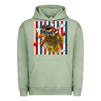 Pigment Oil Green mullet eagle seamless pattern Urban Hoodie - BundleAndBundleShop