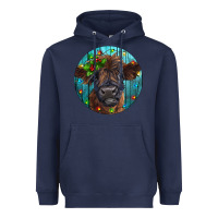 Navy Calf Christmas Heavyweight Hoodie - RanaPortraitStore