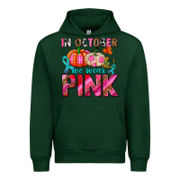 Forest Green in october we wear pink with pumpkins Urban Hoodie - AdoDesignShop