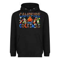 Black campfire and cocktails Heavyweight Hoodie - texasbilliewilder