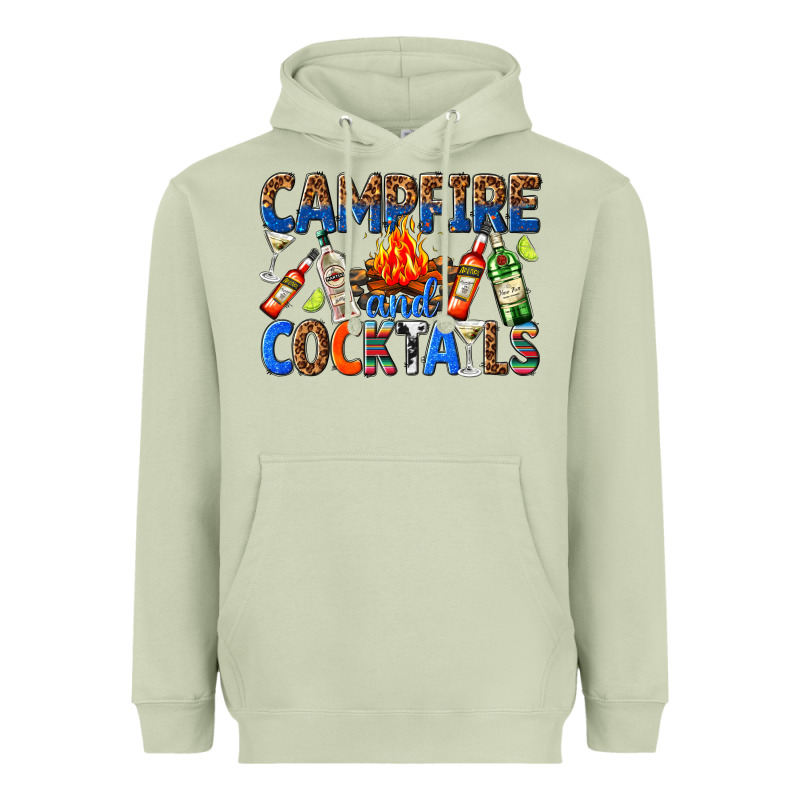 Campfire And Cocktails Heavyweight Hoodie by texasbilliewilder | Teevron
