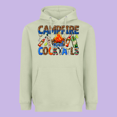 Heavyweight Hoodie campfire and cocktails