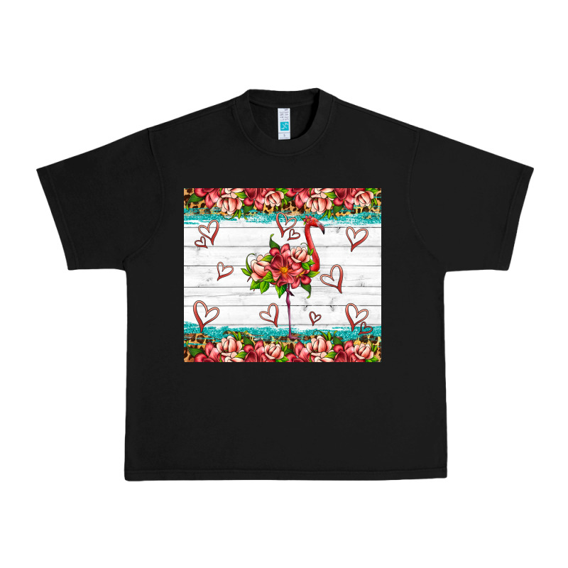 Flamingo With Tropical Flowers Urban Heavy Tee by Artiststas | Teevron