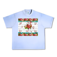 Grape Ice flamingo with tropical flowers Urban Heavy Tee - Artiststas