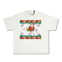 Pistachio flamingo with tropical flowers Urban Heavy Tee - Artiststas
