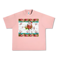 Salmon flamingo with tropical flowers Urban Heavy Tee - Artiststas