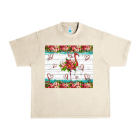 Sandshell flamingo with tropical flowers Urban Heavy Tee - Artiststas