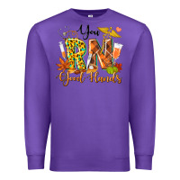 Purple you rn good hands fall Premium Sweatshirt - texasbilliewilder