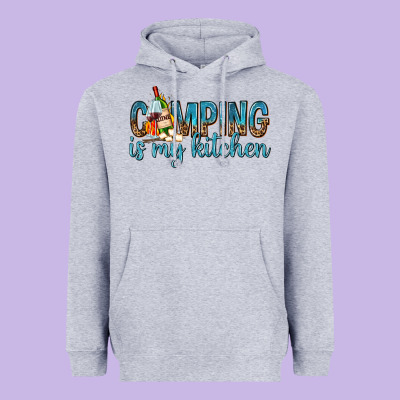 Heavyweight Hoodie camping is my kitchen with wine
