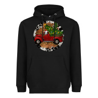 Black Farm Truck Christmas Heavyweight Hoodie - RanaPortraitStore