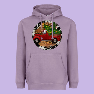 Heavyweight Hoodie Farm Truck Christmas