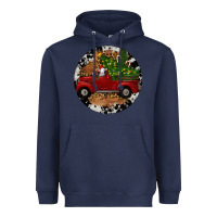 Navy Farm Truck Christmas Heavyweight Hoodie - RanaPortraitStore