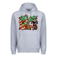 Heather Grey lets get lit with Christmas Premium Hoodie - AdoDesignShop