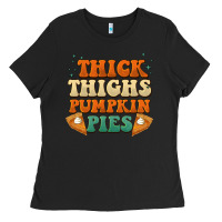 Black thick thighs pumpkin pies Ladies Tee - BarkalooDesign