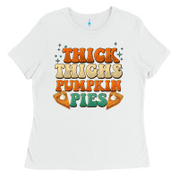 White thick thighs pumpkin pies Ladies Tee - BarkalooDesign