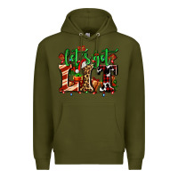 Army Green lets get lit with Christmas Premium Hoodie - AdoDesignShop