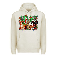 Oatmeal Heather lets get lit with Christmas Premium Hoodie - AdoDesignShop