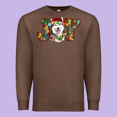 Husky Christmas Joy Premium Sweatshirt Designed By Ranaportraitstore